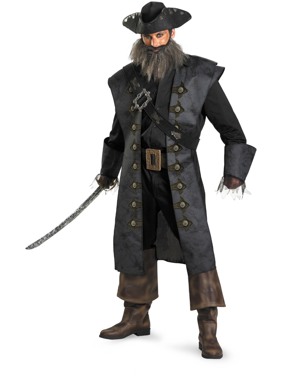 Pirates Of The Caribbean Stranger Tides Blackbeard Deluxe Men's Costume